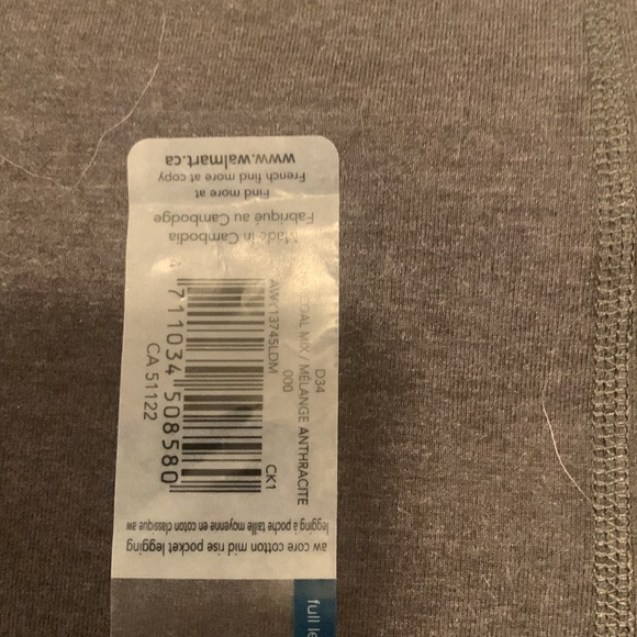 Athletic Works new gray leggings with side pockets - Picture 2 of 3